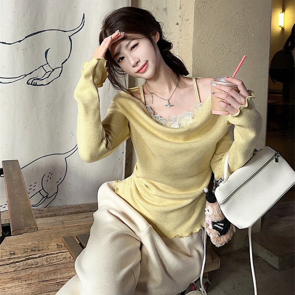 【tops】立体フラワーニットトップス　M27674