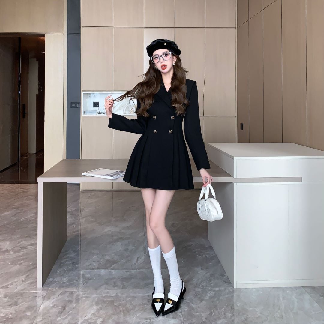 【dress】ダブルボタンワンピース　M18968