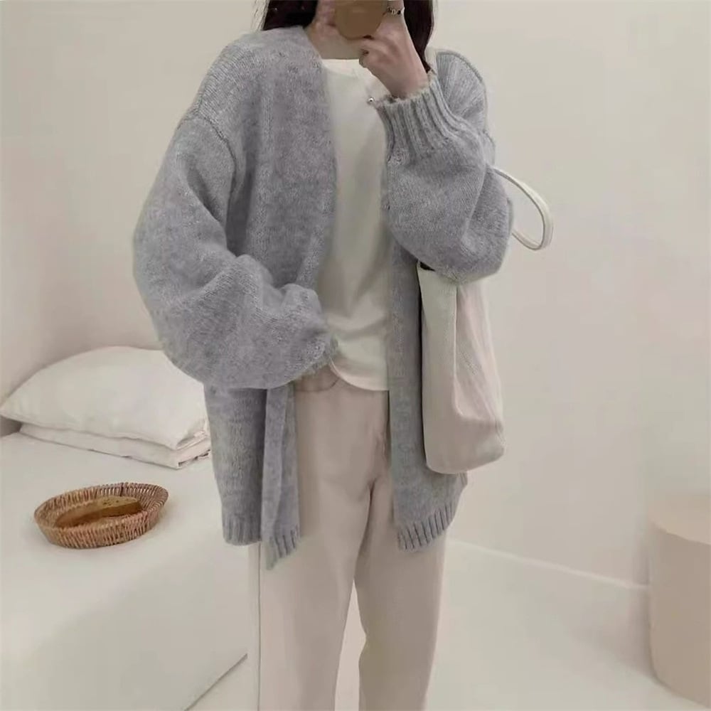 【outer】無地ニットカーデ　M26319