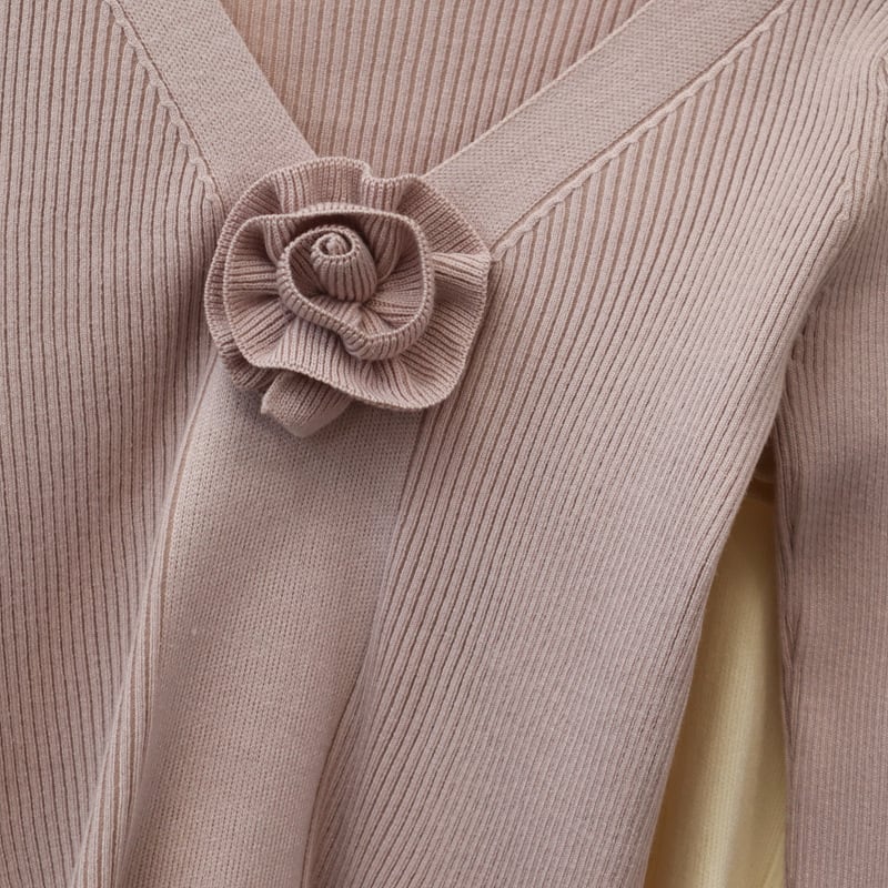 【tops】立体フラワーニットセーター　M25701