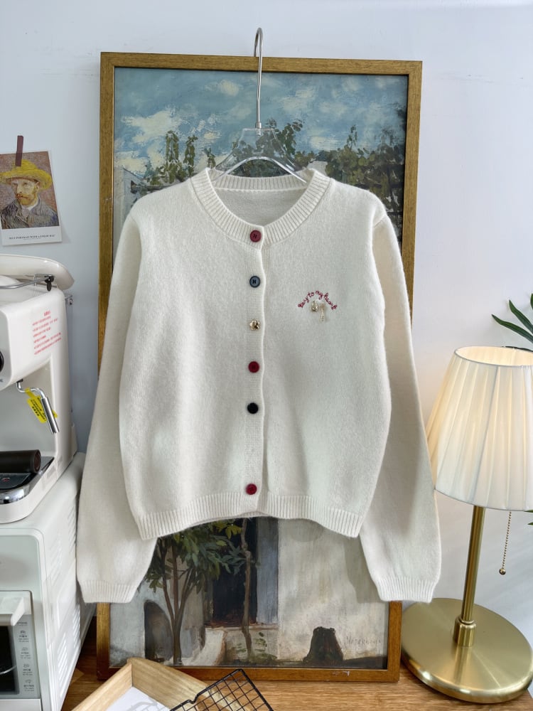 【outer】刺繍ニットカーデ　M28625