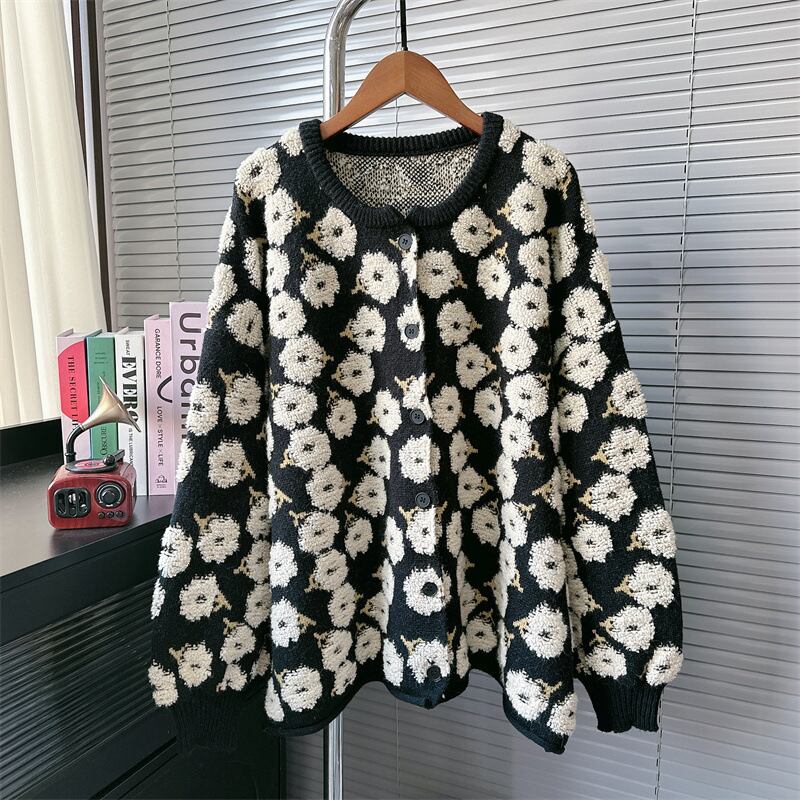 【outer】ジャカードニットカーデ　M27785