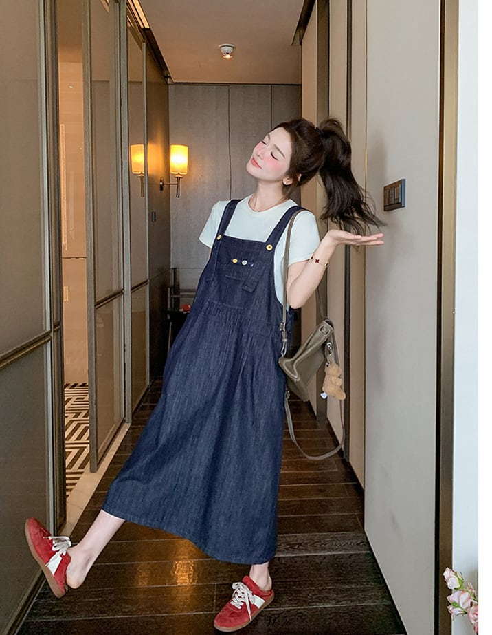 【dress】デニムサロペットスカート Q8321