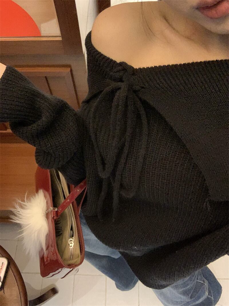 【tops】オフショルダーニットセーター　M28965