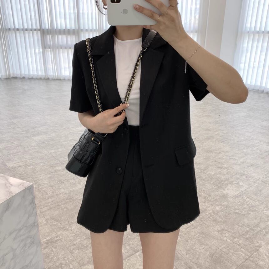 【set】4色スーツジャケット+ショートパンツ2点セットF7469