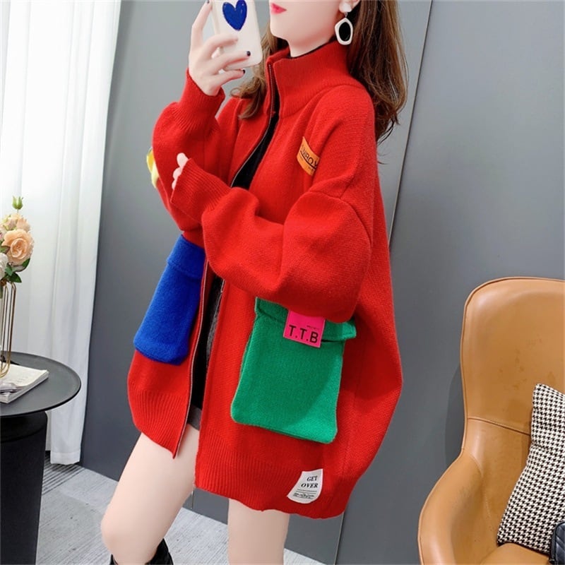 【outer】切り替えニットカーデ　M27843