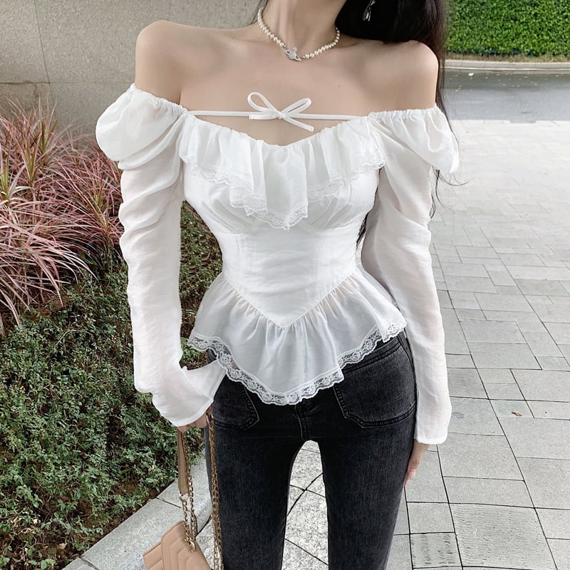 【tops】レースシャツトップス　M28793