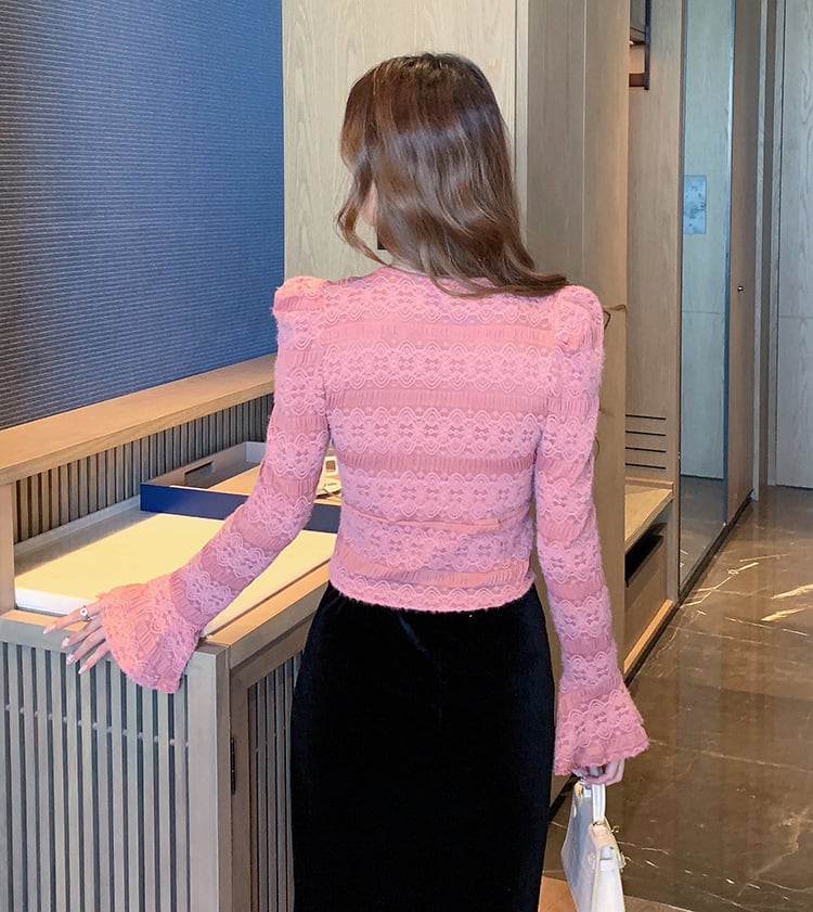 【tops】Vネックレーストップス　M27417