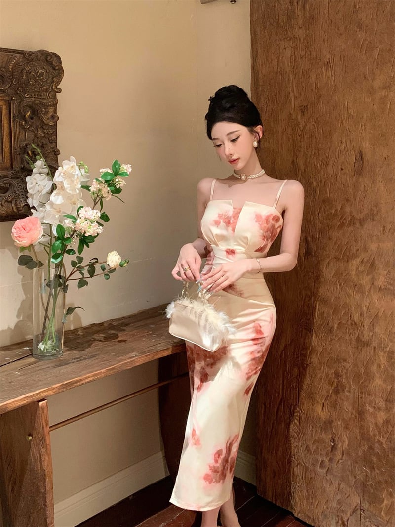【dress】キャミプリントワンピース　M25100