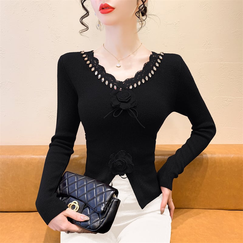 【tops】立体フラワーニットトップス　M27793