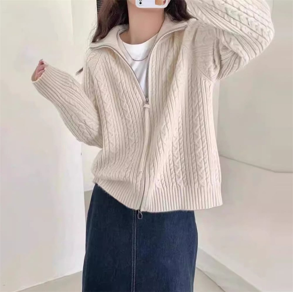 【outer】Wジップニットカーデ　M25981