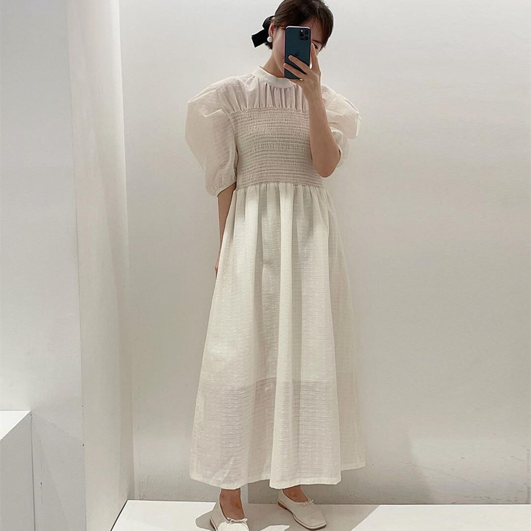 【dress】パフスリーブワンピース　M23910