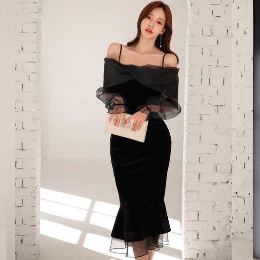 【dress】オフショルダーフリルキャミワンピース G21392