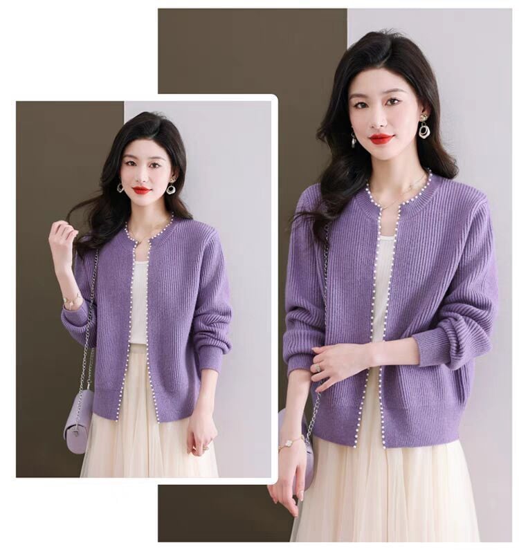 【outer】パールニットカーデ　M26259