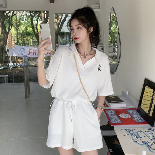 【set】美感いっぱい韓国系ファッション着痩せ着心地良いスウィート洋気２点セット G0651
