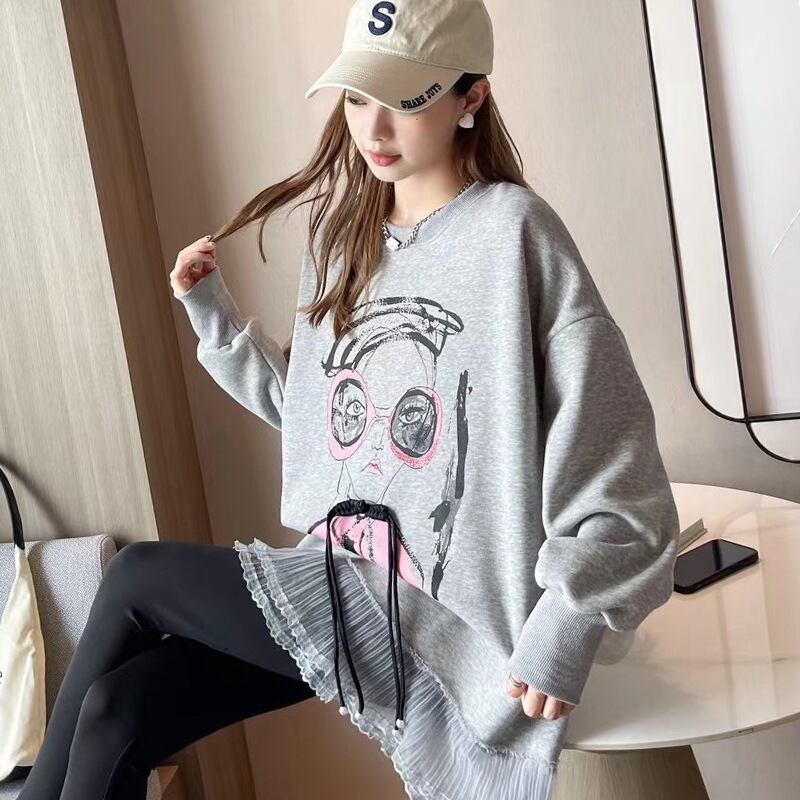 【tops】クルーネックドッキングパーカー　M18446