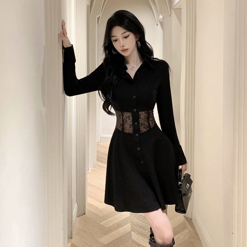 【dress】ウエストレースワンピース　M26139