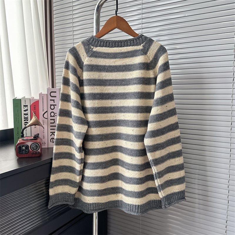 【outer】ボーダー柄ニットカーデ　M25531
