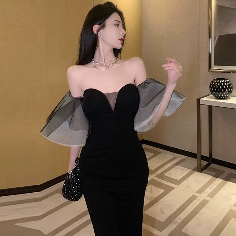 【dress】チュールデートワンピース　M25201