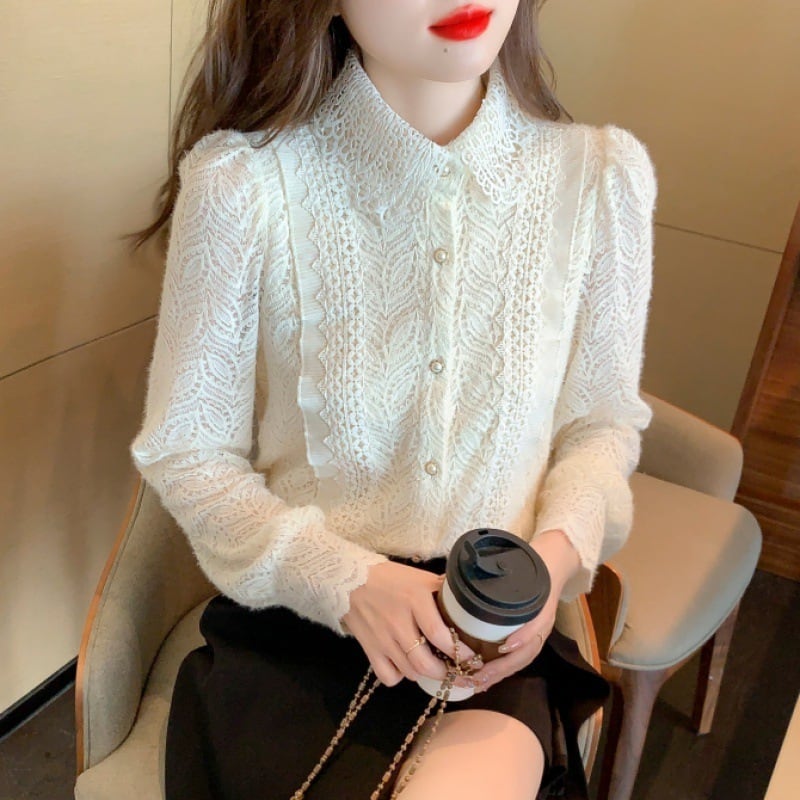 【tops】レースシャツトップス　M29265
