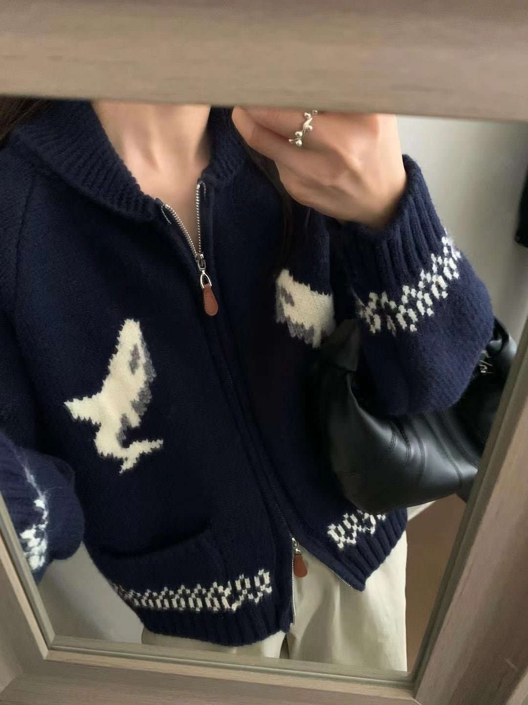 【outer】ファスナーニットカーデ　M27331