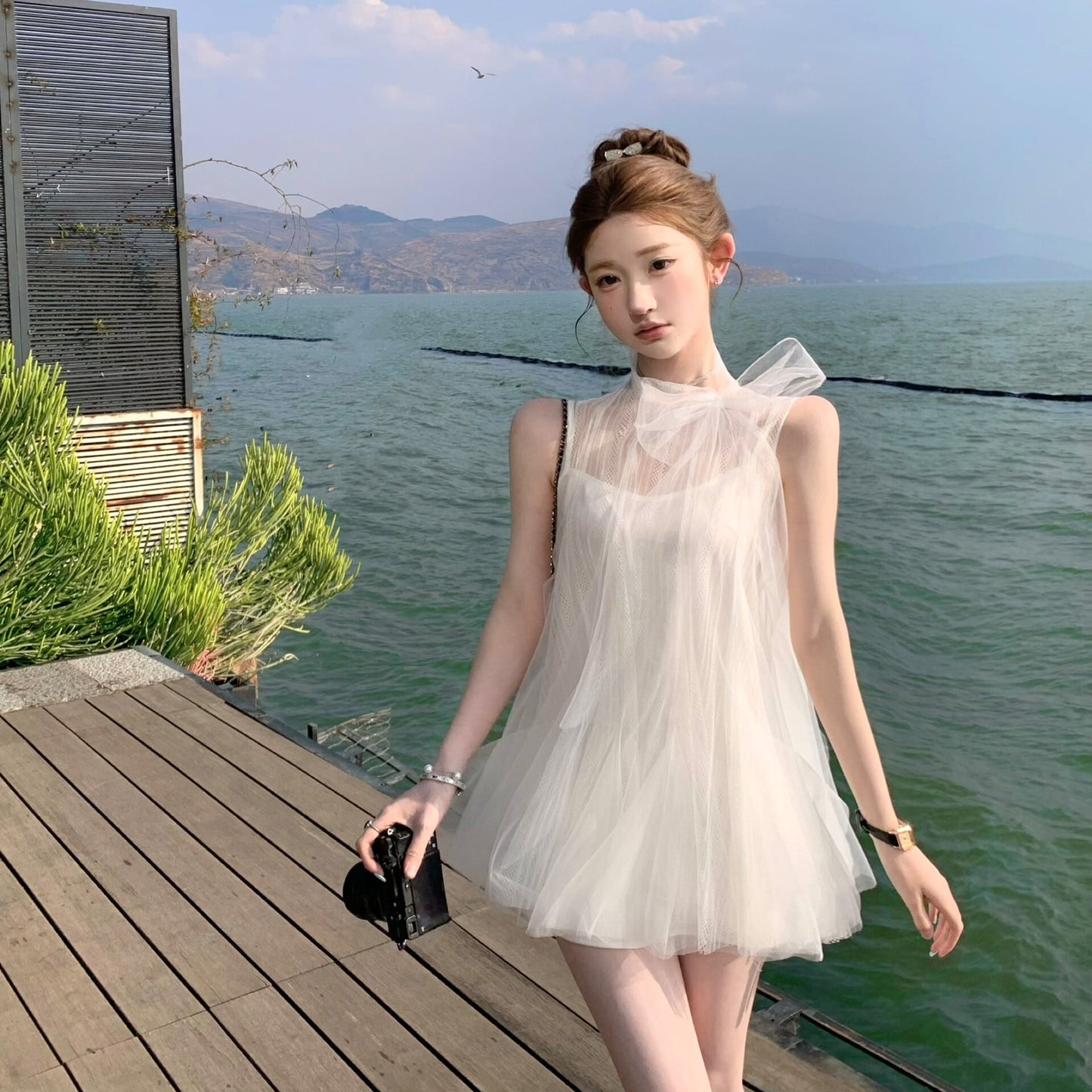 【dress】リボンチュールワンピース　M30759