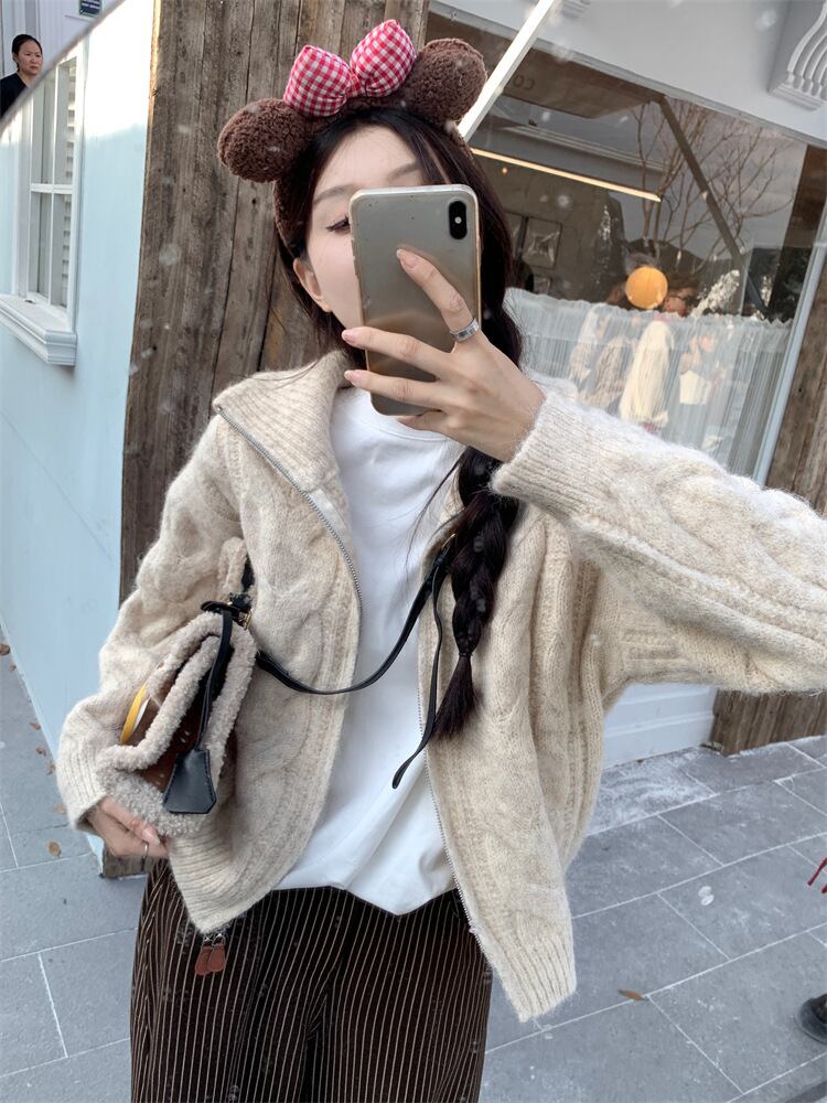 【outer】ファスナーニットカーデ　M27456