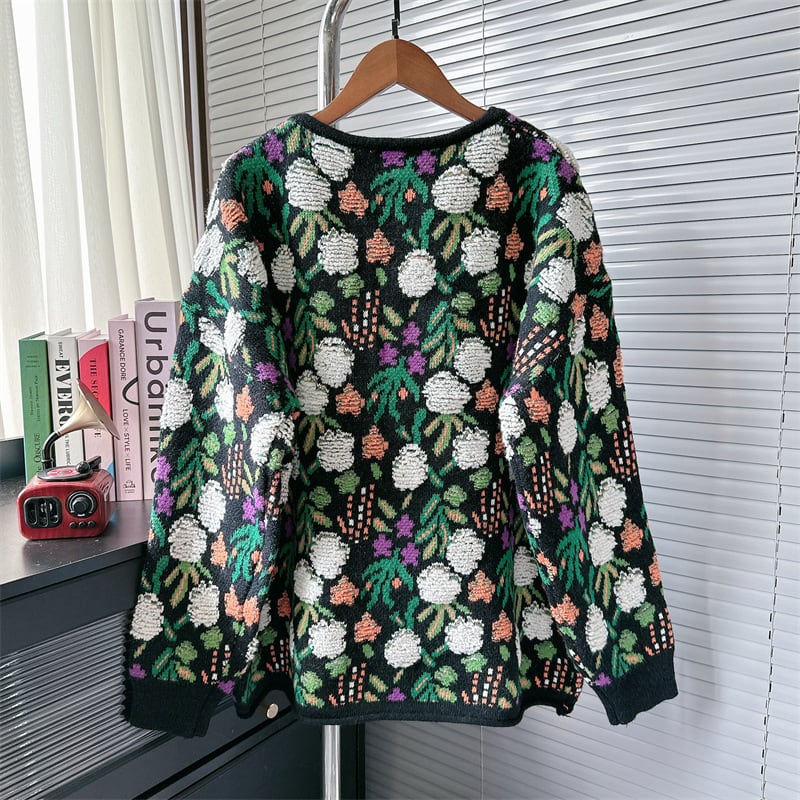【outer】刺繍ニットカーデ　M25533