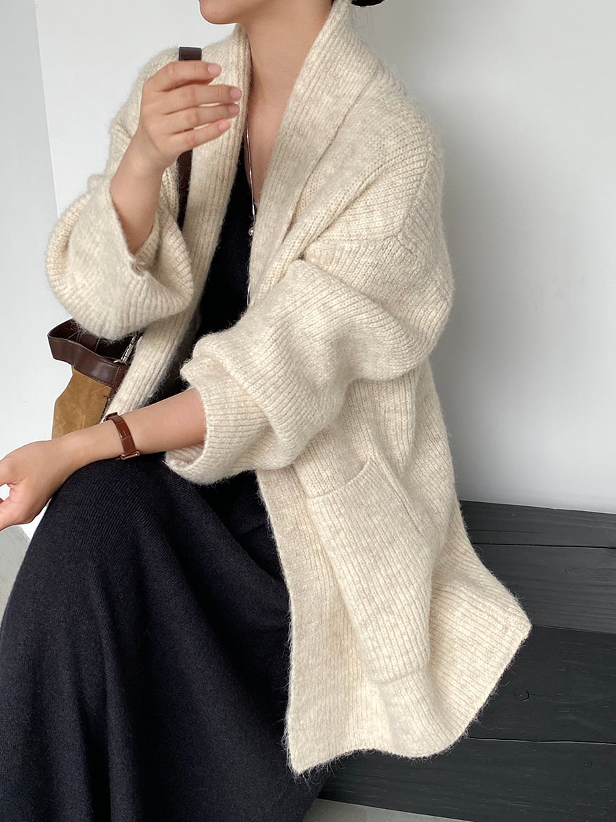 【outer】ロングニットカーディガン Q7242