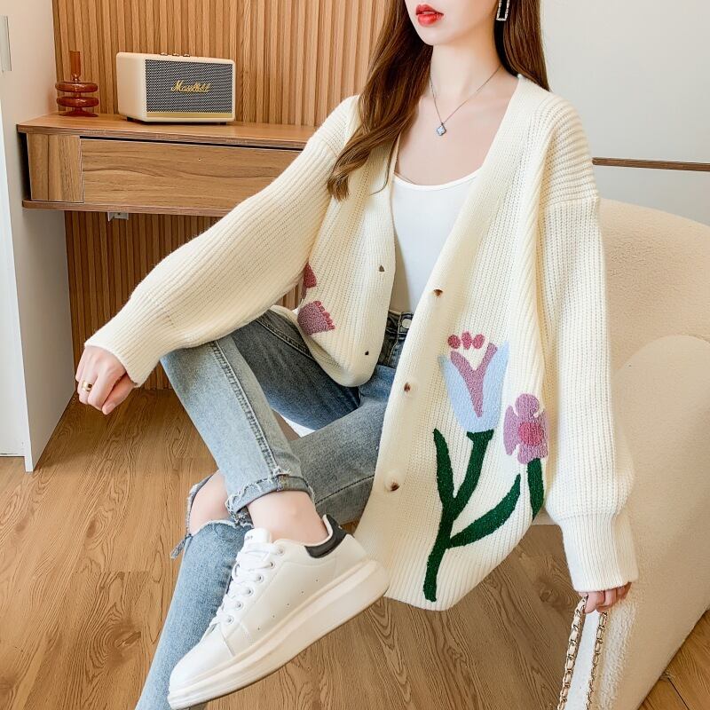 【outer】Vネックニットカーデ　M18404