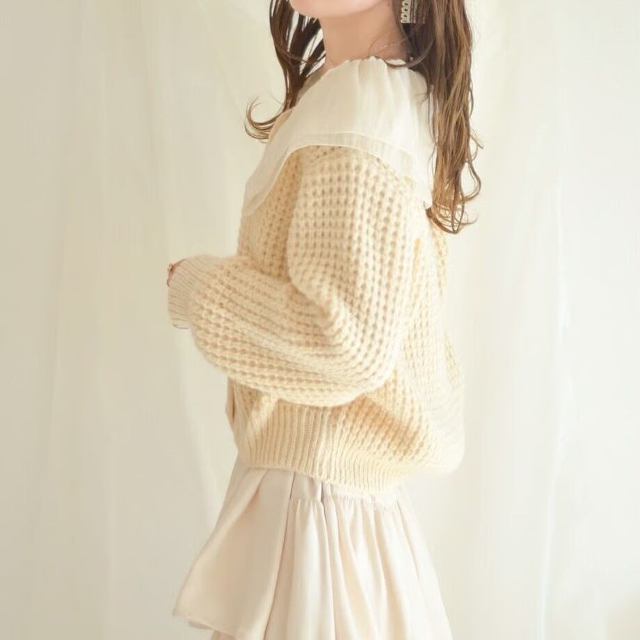 【outer】ドールカラーニットカーデ　M27079