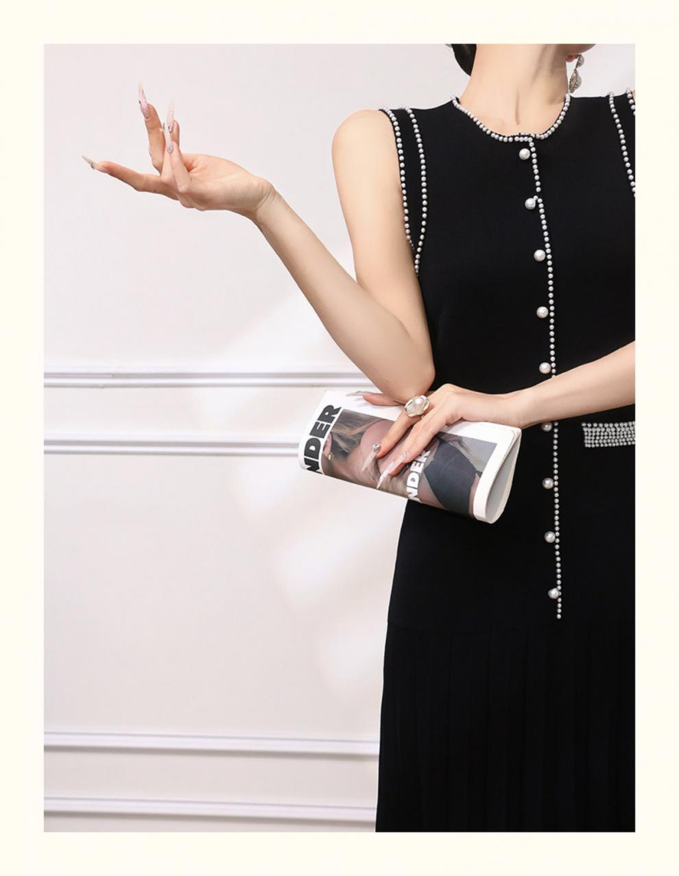 【dress】パールノースリーブワンピース　M24350