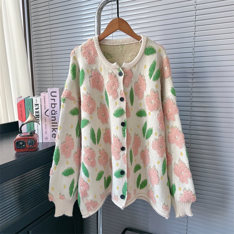 【outer】ジャカードニットカーデ　M27781