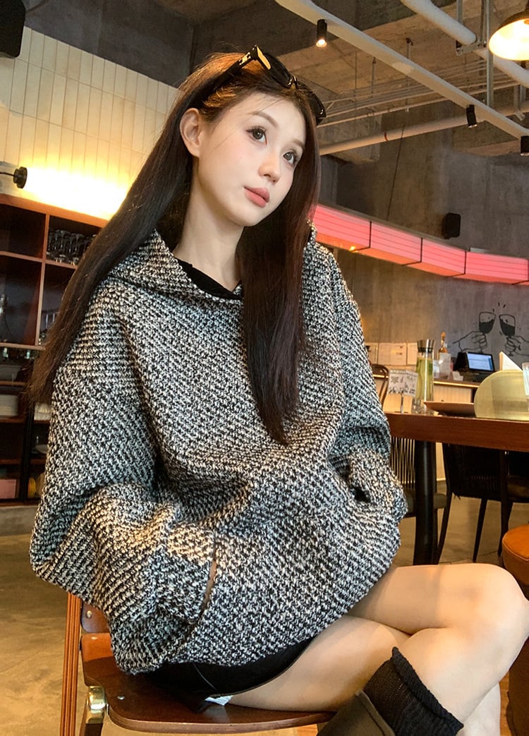 【tops】フード付き厚手パーカーG19985