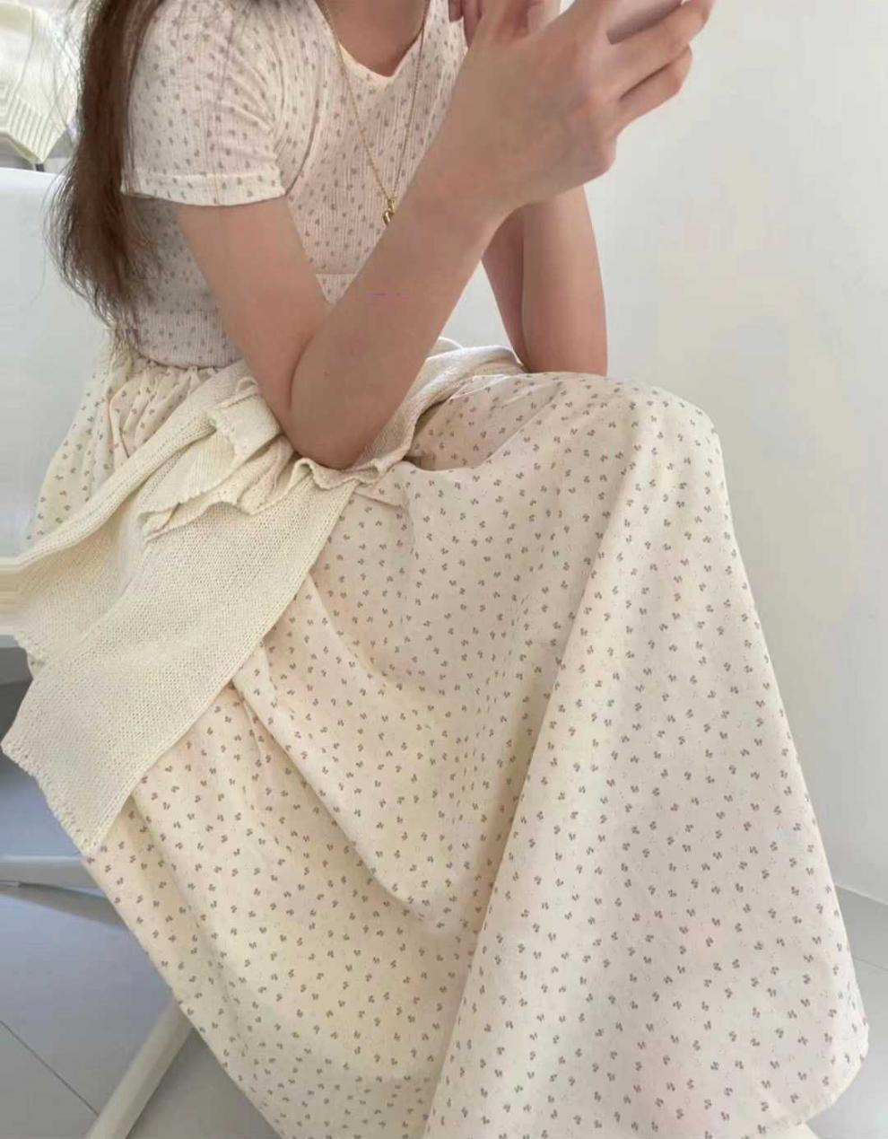 【dress】ギャザー花柄ワンピース G20230