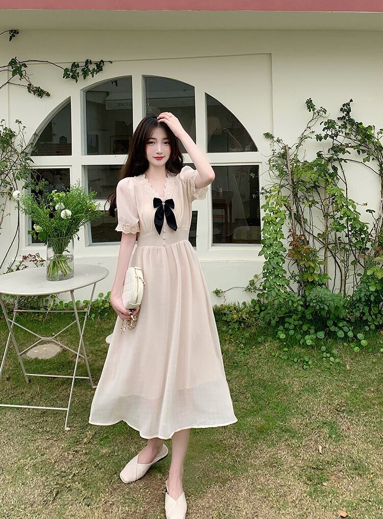 【dress】Vネックレースデートワンピース G20928