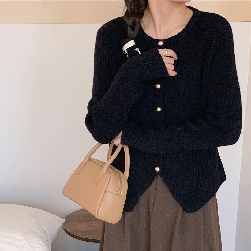 【outer】クルーネックニットカーデ　M18884