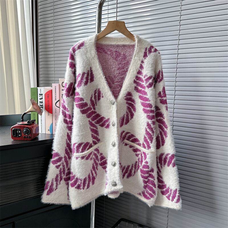 【outer】Vネックニットカーデ　M18545