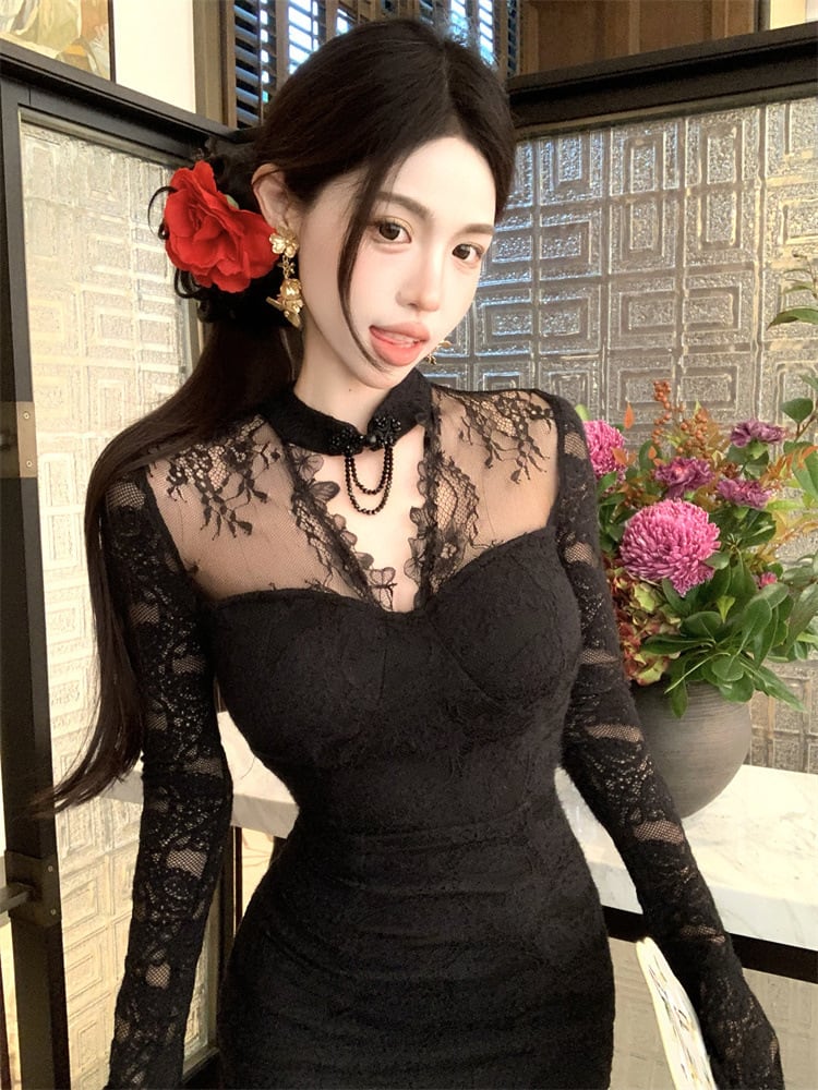 【dress】マーメイドレースデートワンピース　M28372