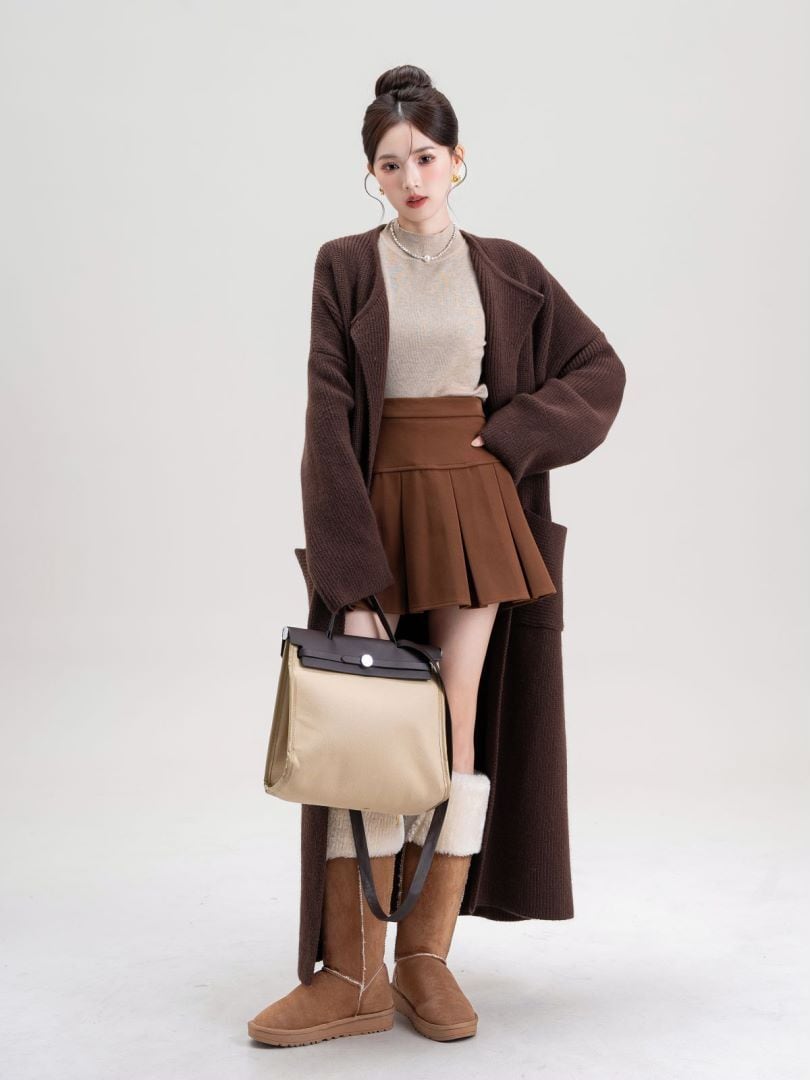 【outer】ロング丈ニットカーデ　M27146