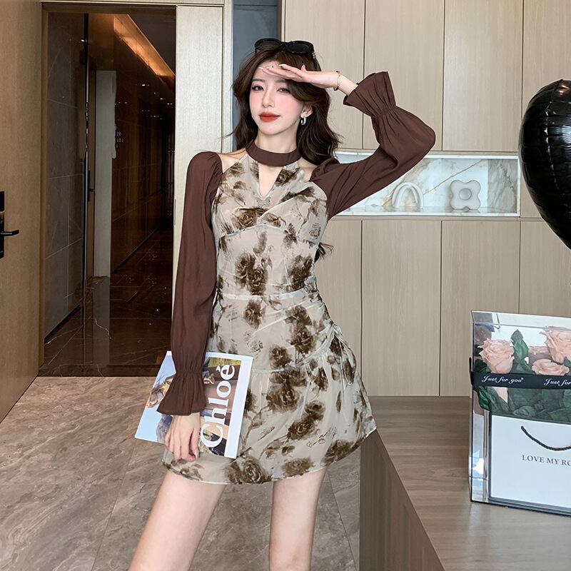 【dress】プリントデートワンピース　M28211