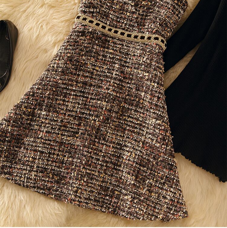 【set】今季マストバイ!気質満点ニットトップス+キャミワンピース秋冬２点セット G3176