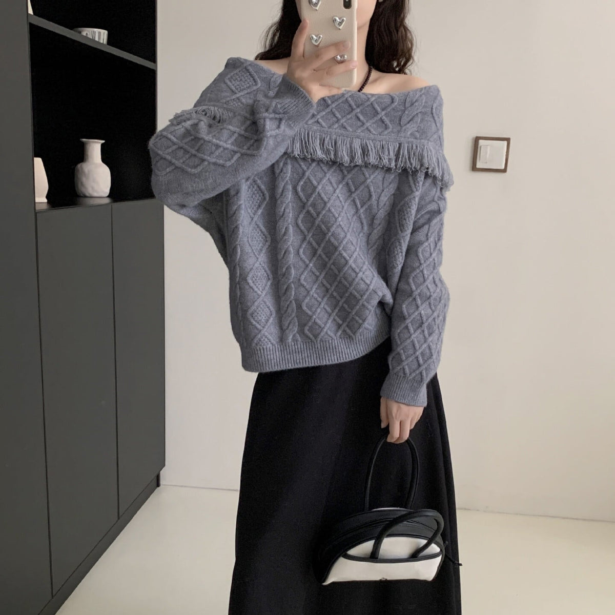 【tops】ボートネックニットセーター　M26280