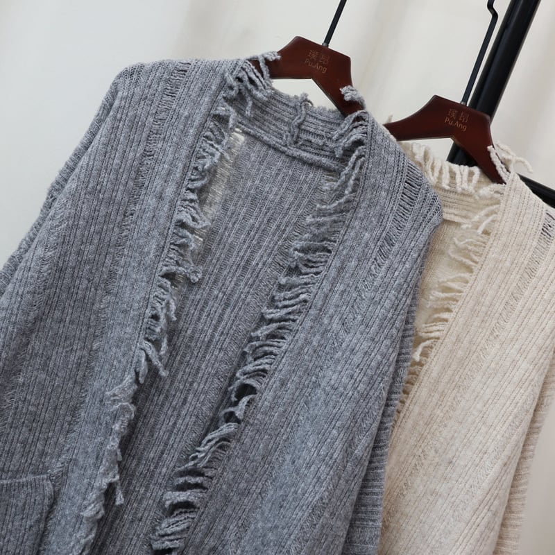 【outer】ロング丈ニットカーデ　M25641