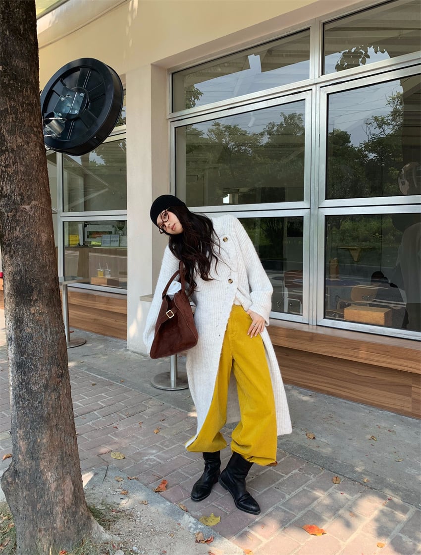 【outer】ロング丈ニットカーデ　M28394