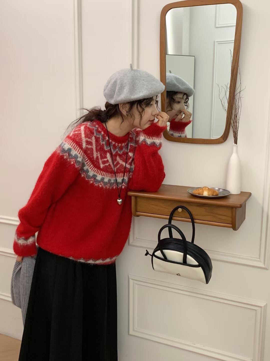 【tops】クルーネックニットセーター　M27109