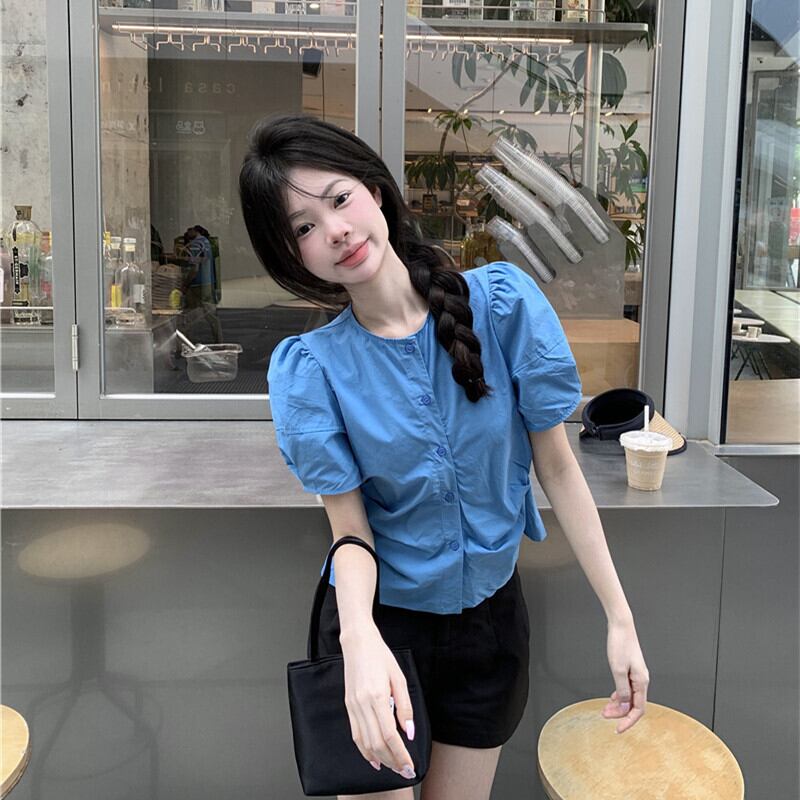 【tops】パフスリーブシャツトップス　M29692