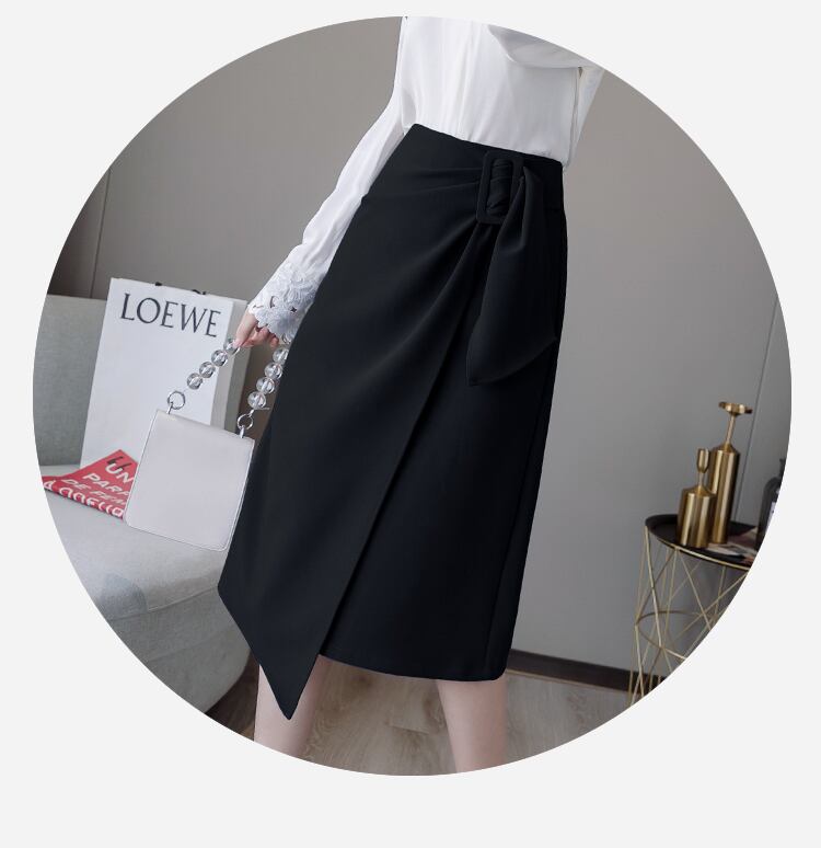 【bottoms】エレガント無地気質満点レディースファッションスリット不規則Aライン