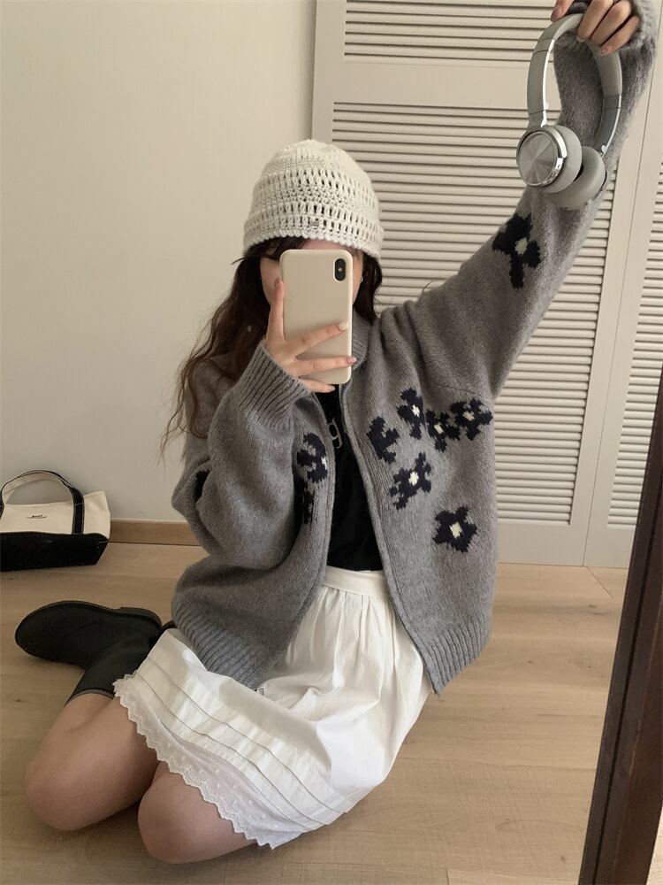 【outer】ファスナーニットカーデ　M27507