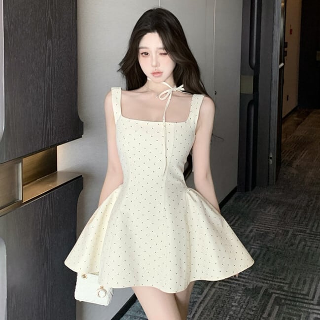 【dress】ドット柄キャミワンピース　M30065